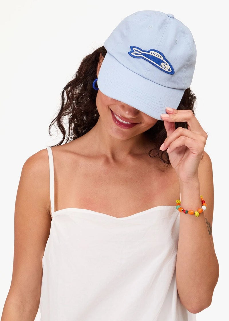 Clare V Sardine Baseball Hat Baby Blue
