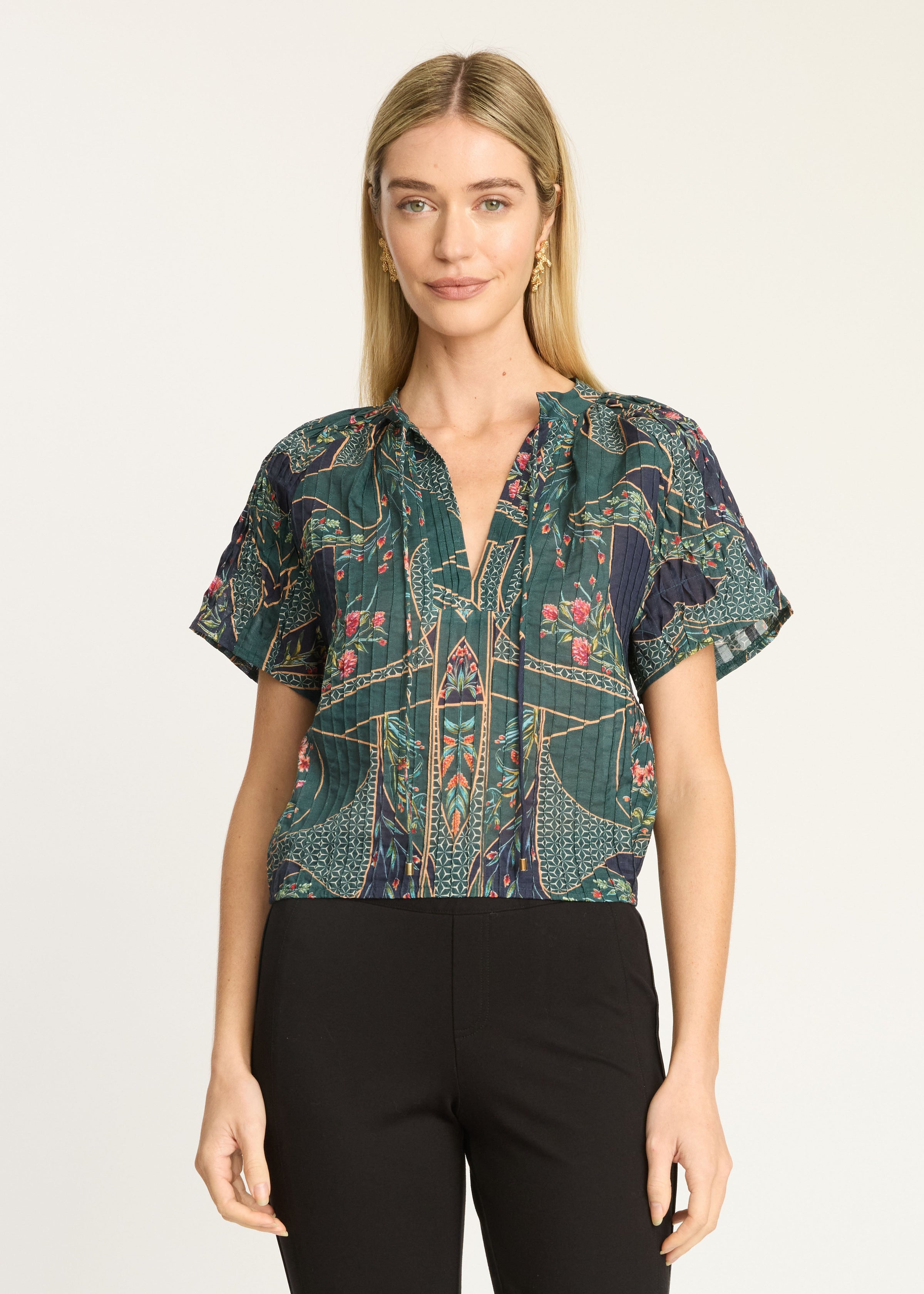 Caballero Zola Top Patchwork Flowers