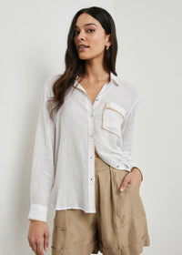 Rails Charli Shirt White Blanket Stitch