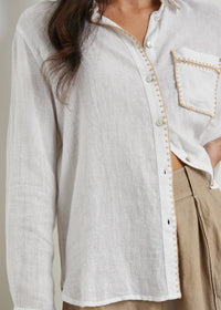 Rails Charli Shirt White Blanket Stitch