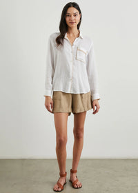 Rails Charli Shirt White Blanket Stitch