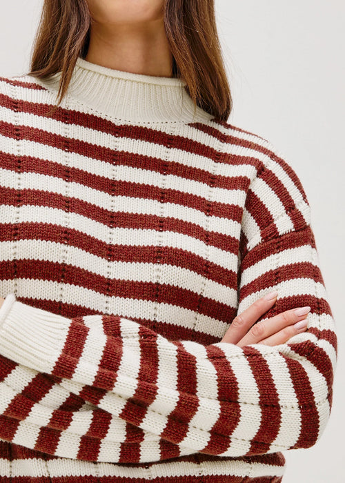 Rails Corrine Sweater Ivory Russet Stripe