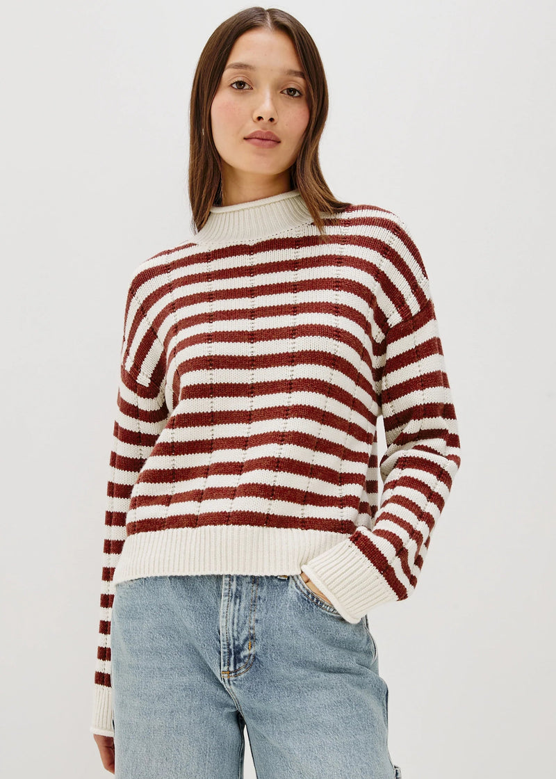 Rails Corrine Sweater Ivory Russet Stripe