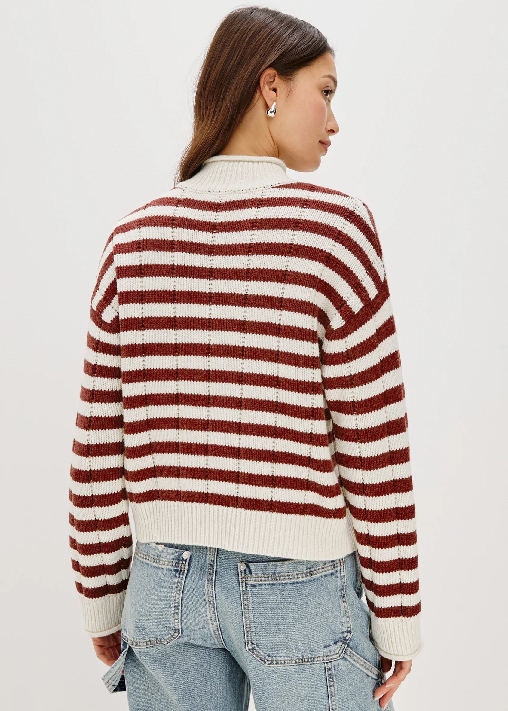 Rails Corrine Sweater Ivory Russet Stripe