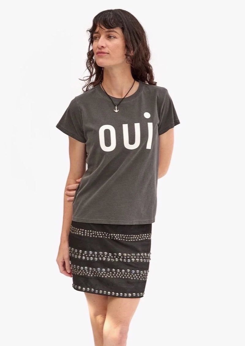 Clare V Oui Faded Black Tee