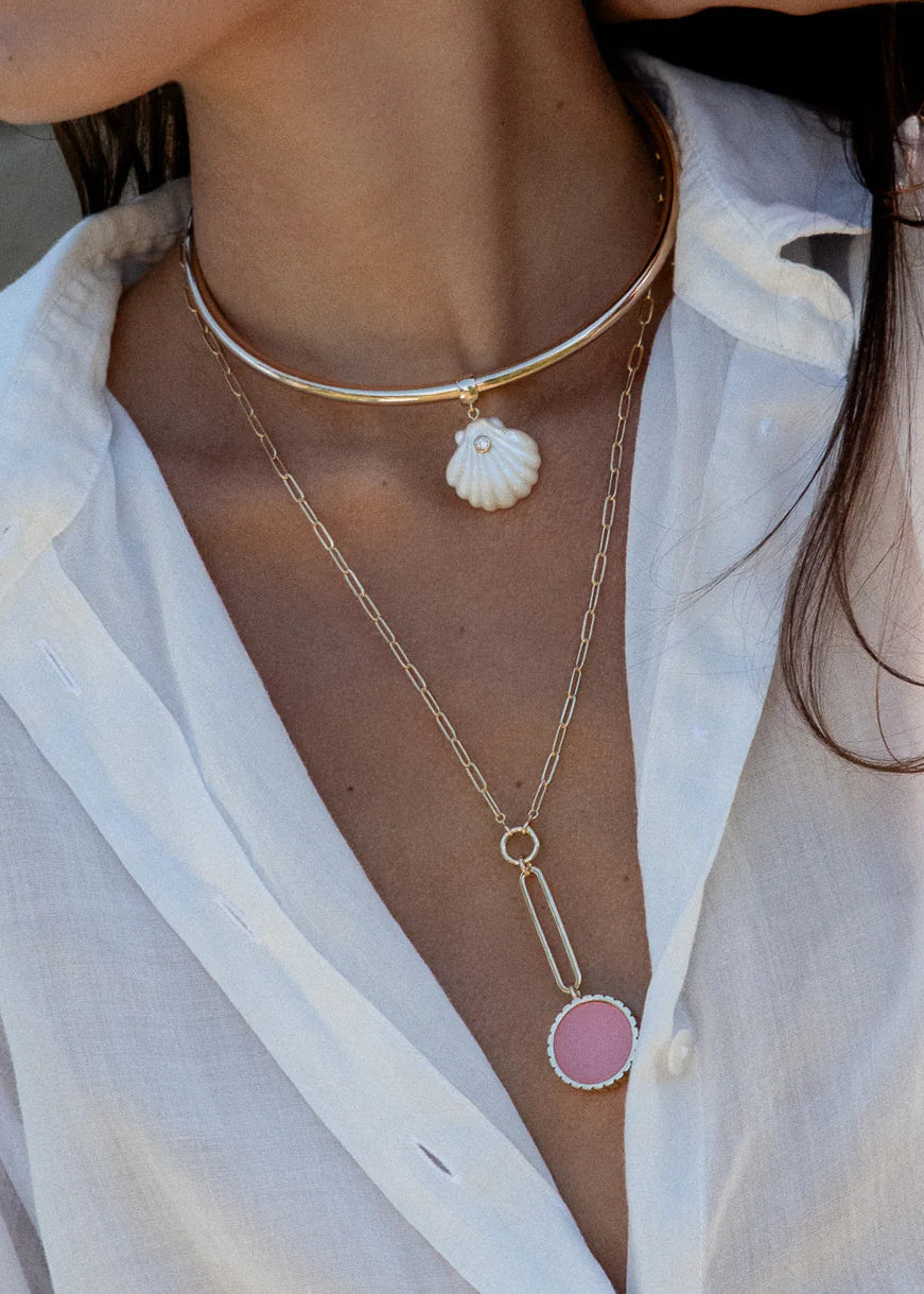 Coquille Mother Of Pearl Shell Bail Charm