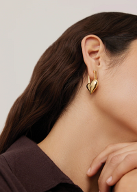 Jenny Bird Padlock Heart Earrings Gold