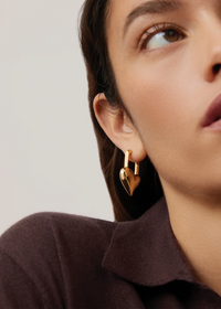 Jenny Bird Padlock Heart Earrings Gold