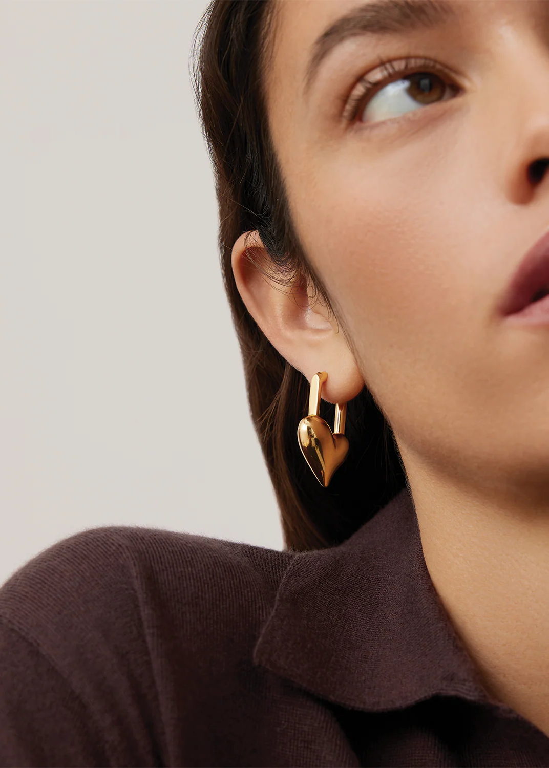 Jenny Bird Padlock Heart Earrings Gold