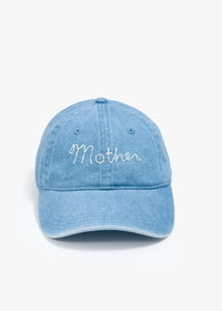 MOTHER Hats Off Denim Baseball Hat Baby Blue