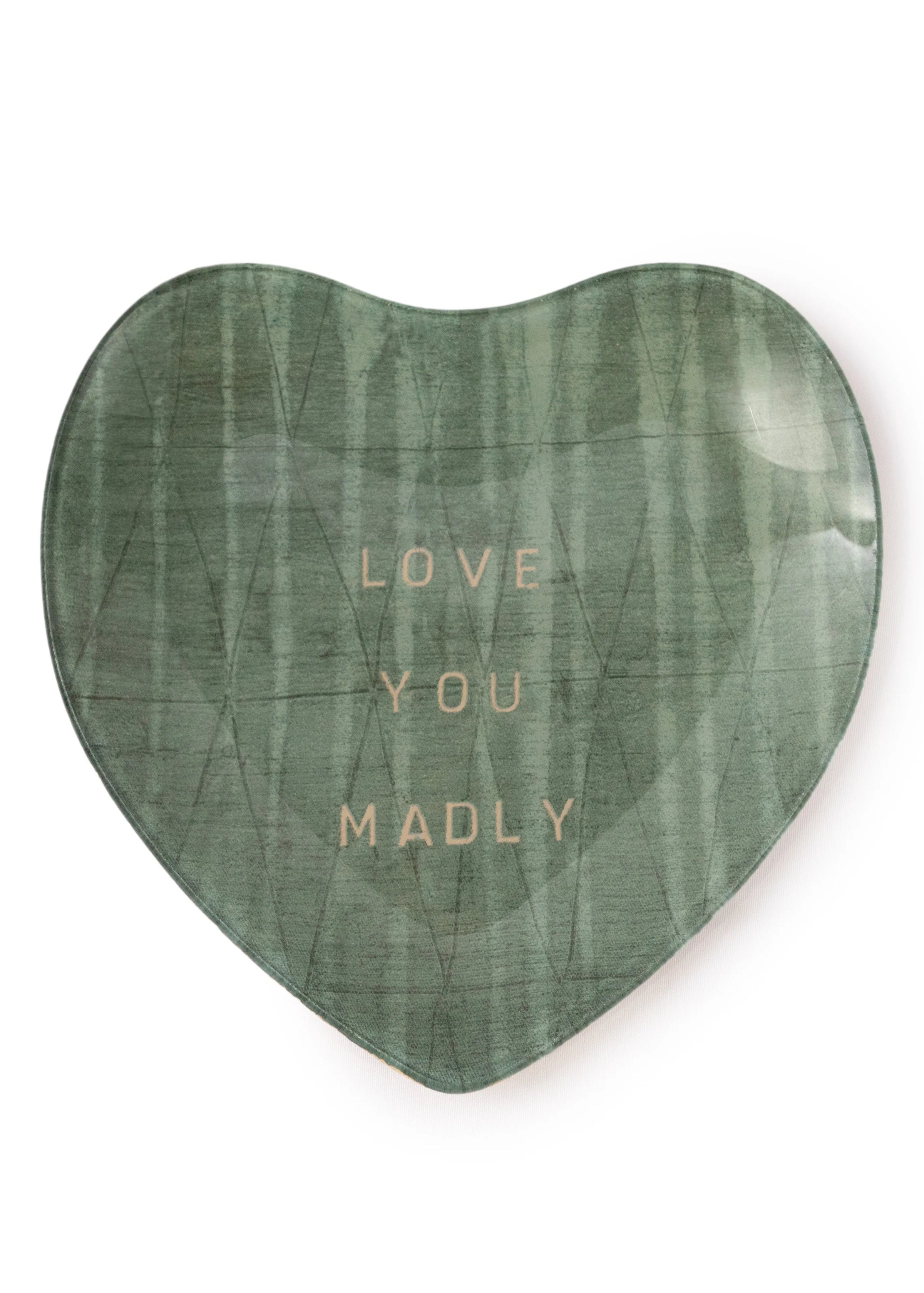 Heart Decoupage Plate Love You Madly