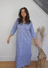 Caspian Dress Blue Stripe