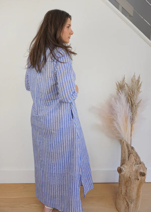 Caspian Dress Blue Stripe