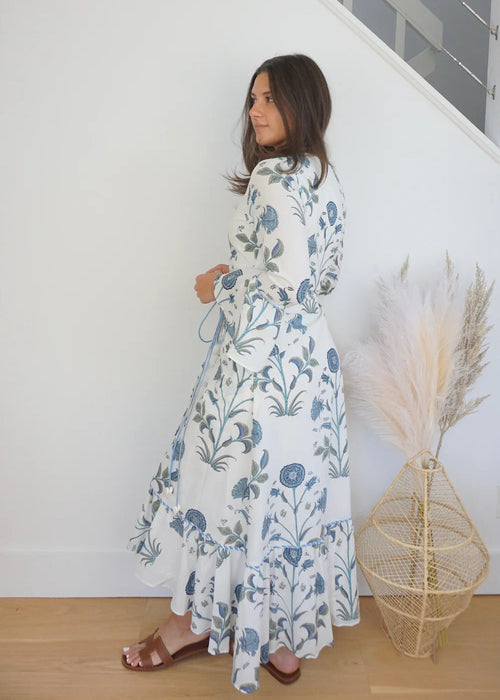 Rhode Wrap Dress Blue Vine
