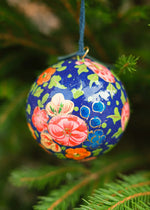 Dark Blue Blossoms Bauble