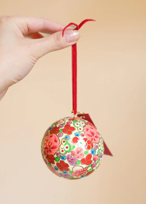 Crimson Flowers Bauble