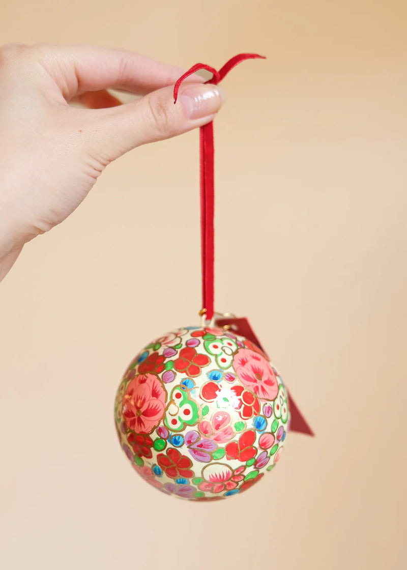 Crimson Flowers Bauble
