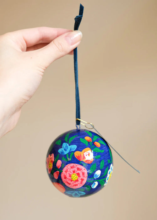 Dark Blue Blossoms Bauble