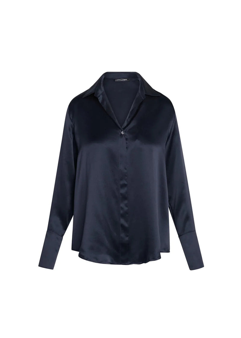 Daria French Cuff Blouse Midnight Navy