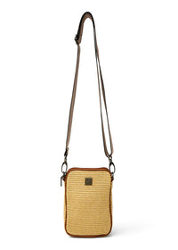 Busy Signal Crossbody: Dune Raffia & Saddle