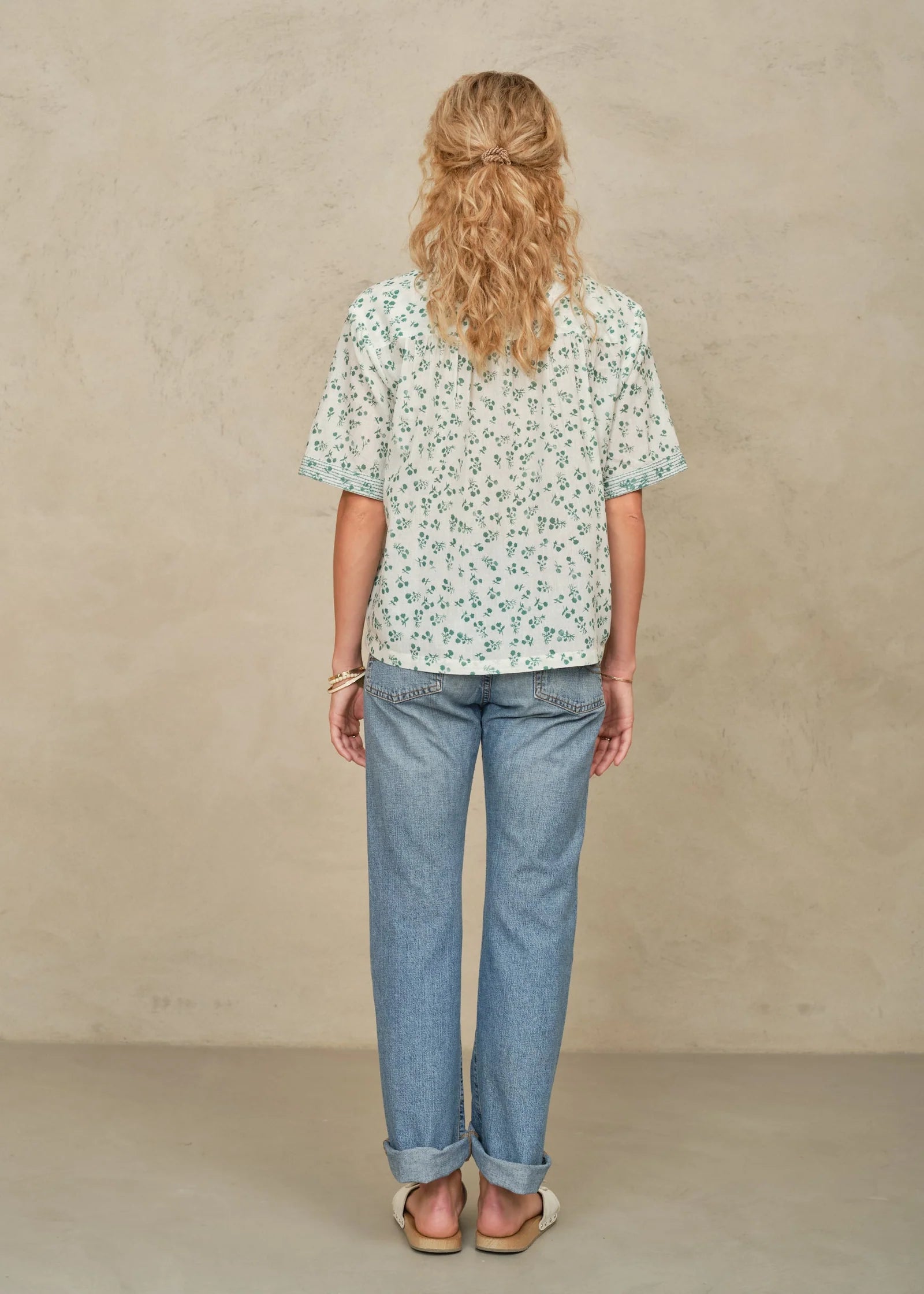 MABE Edie Green Print Top