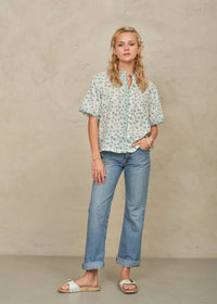 MABE Edie Green Print Top