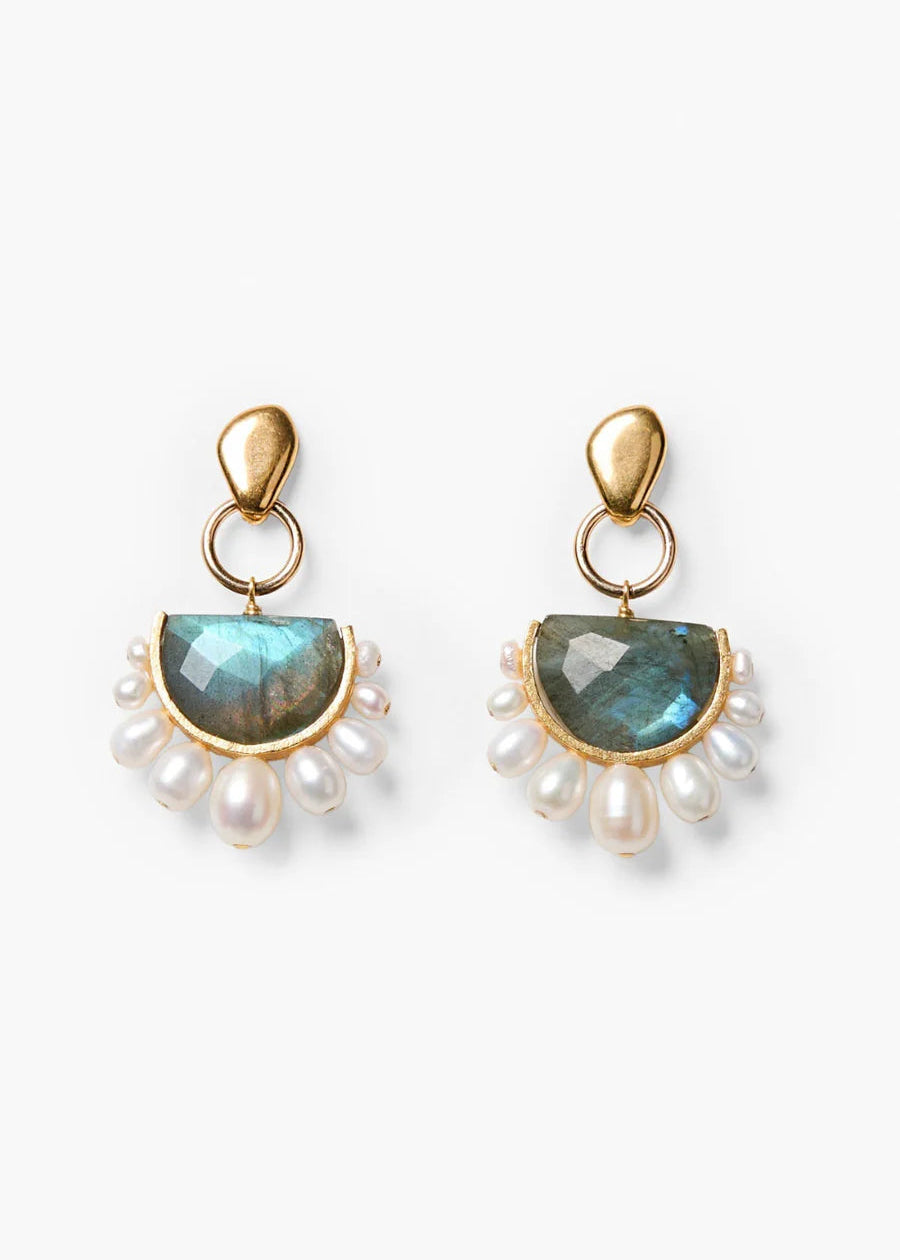 Luna Arc Earrings Labradorite
