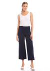 Navy Wide Leg Cropped Pant