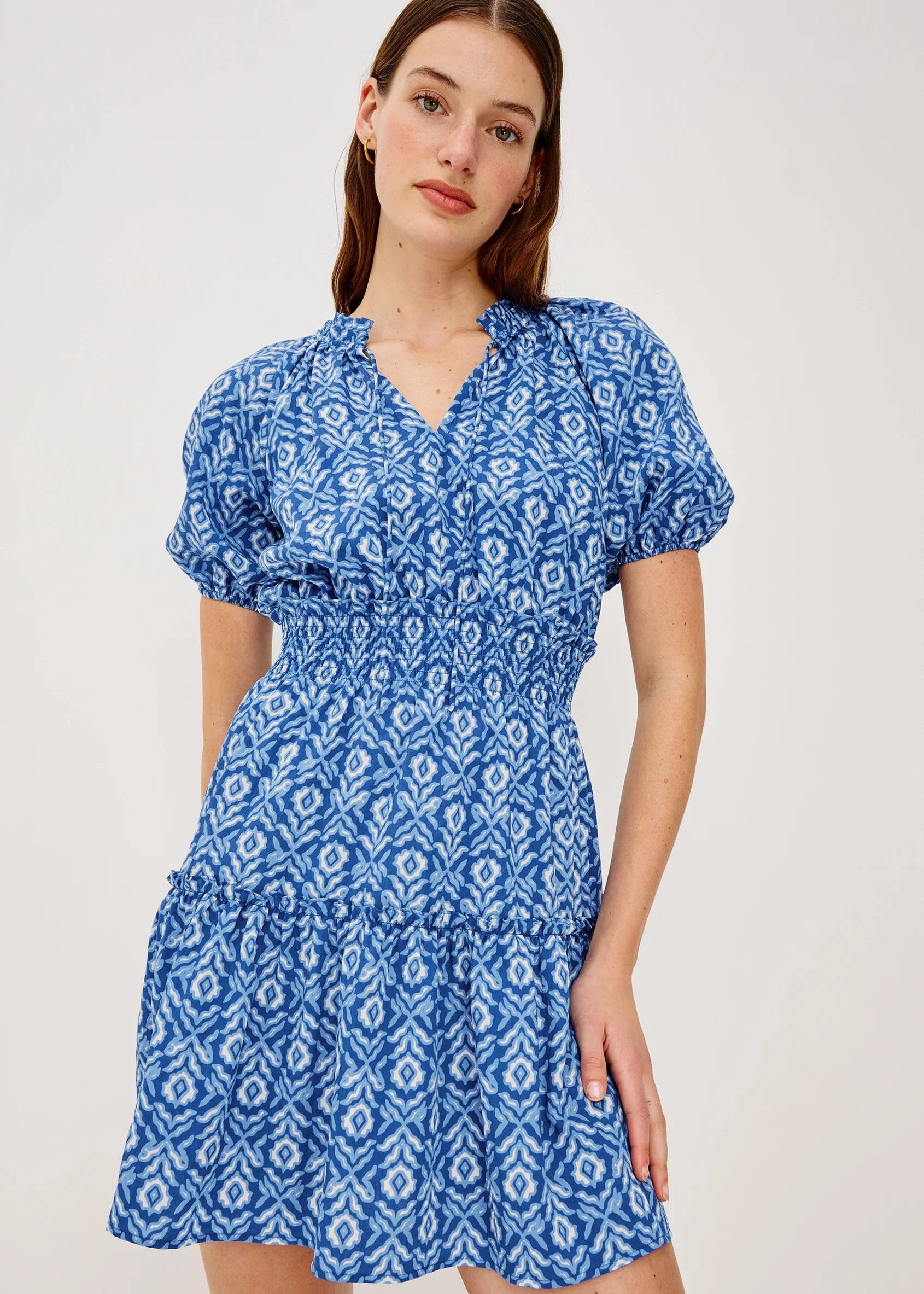 Rails Fiorella Blue Ikat Dress