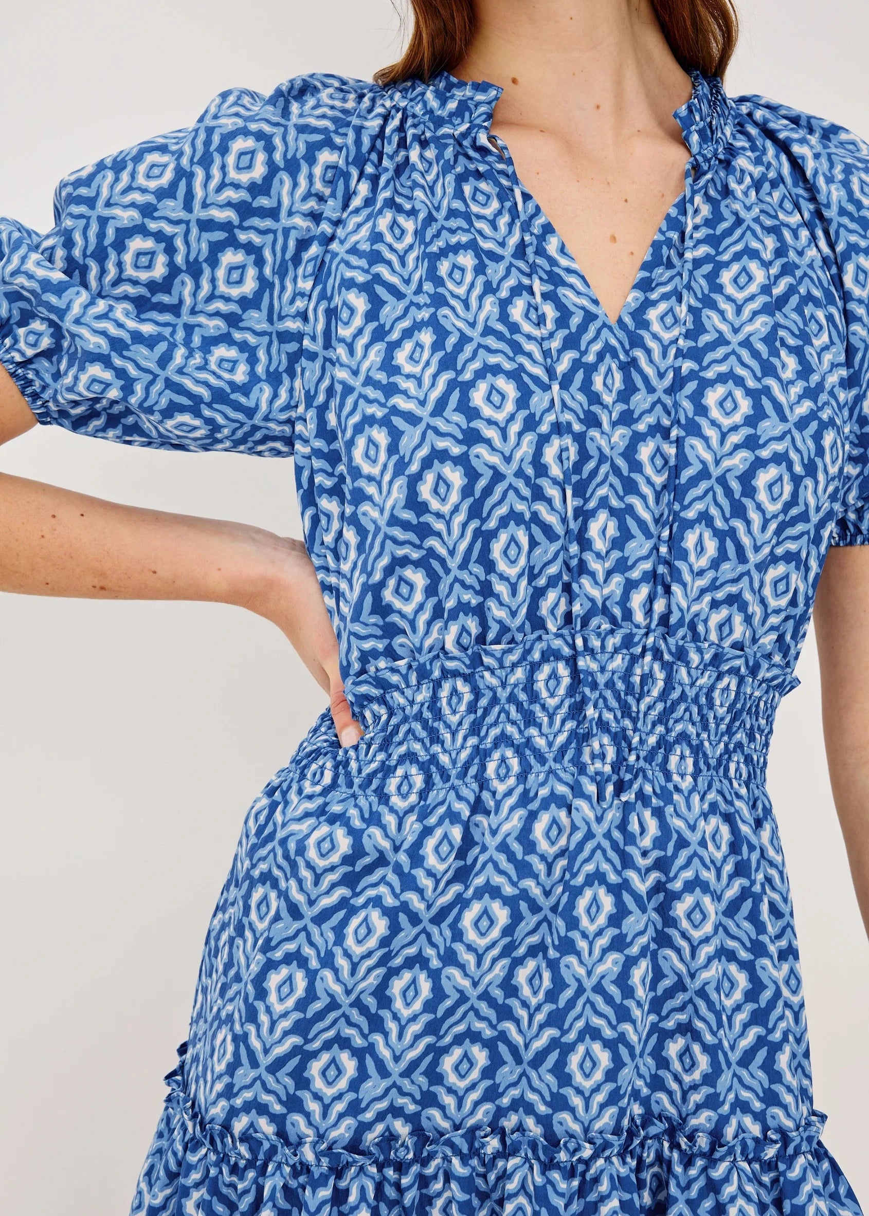 Rails Fiorella Blue Ikat Dress