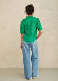 MABE Frani Green Embroidered Top