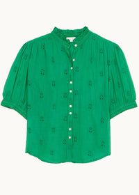 MABE Frani Green Embroidered Top