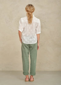 MABE Frani White Embroidered Top