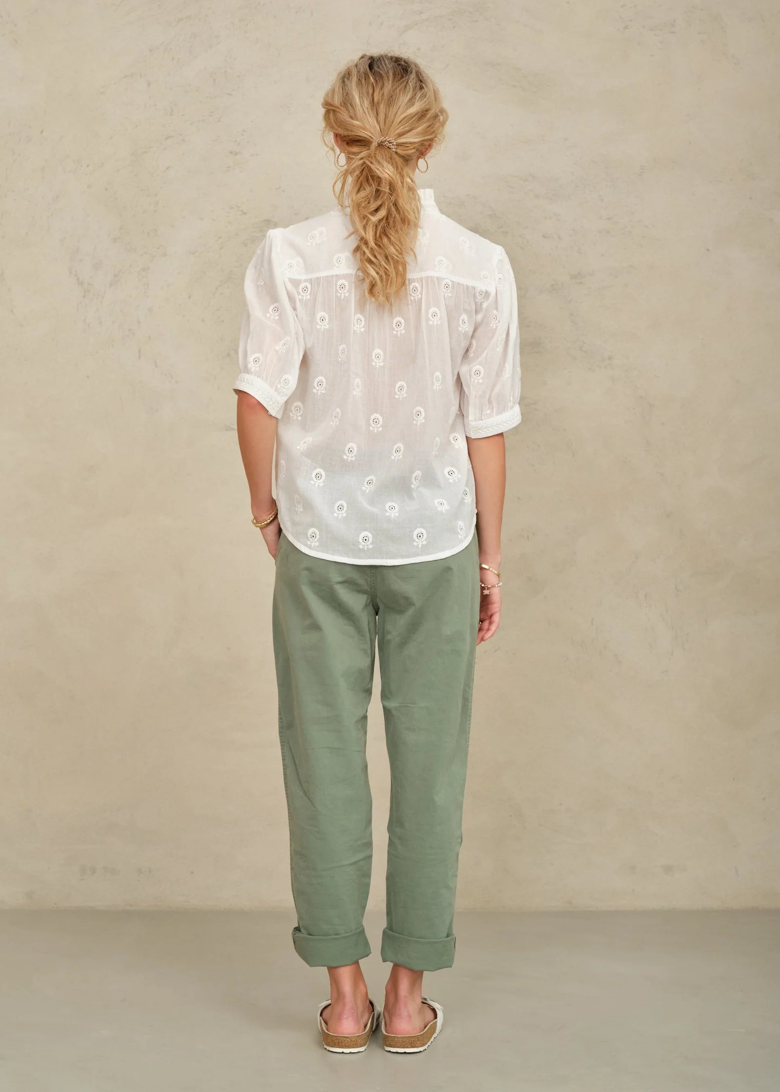 MABE Frani White Embroidered Top