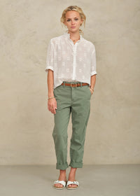 MABE Frani White Embroidered Top