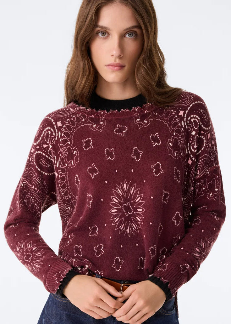 Kujten Mela Bandana Sweater Milano Burgandy