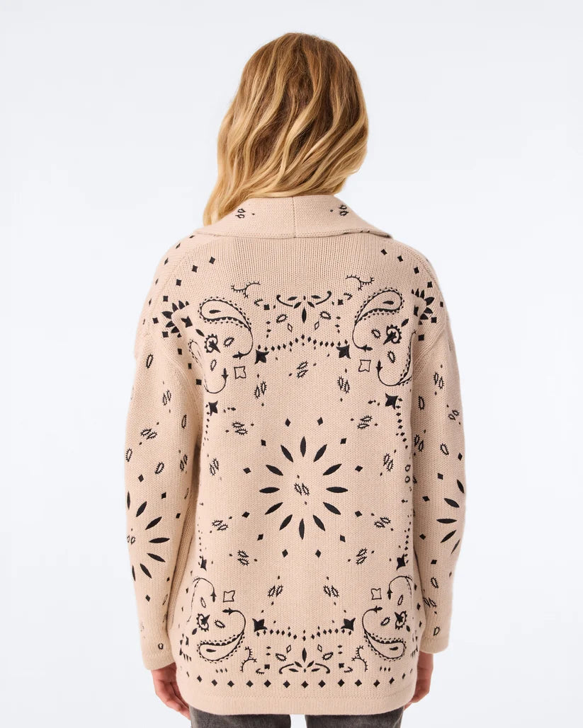 Kujten Cody Bandana Cardigan Organic Beige