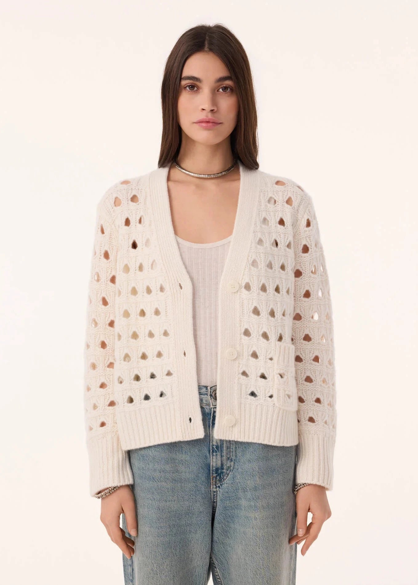 Kujten Leocadia Cardigan Blanc