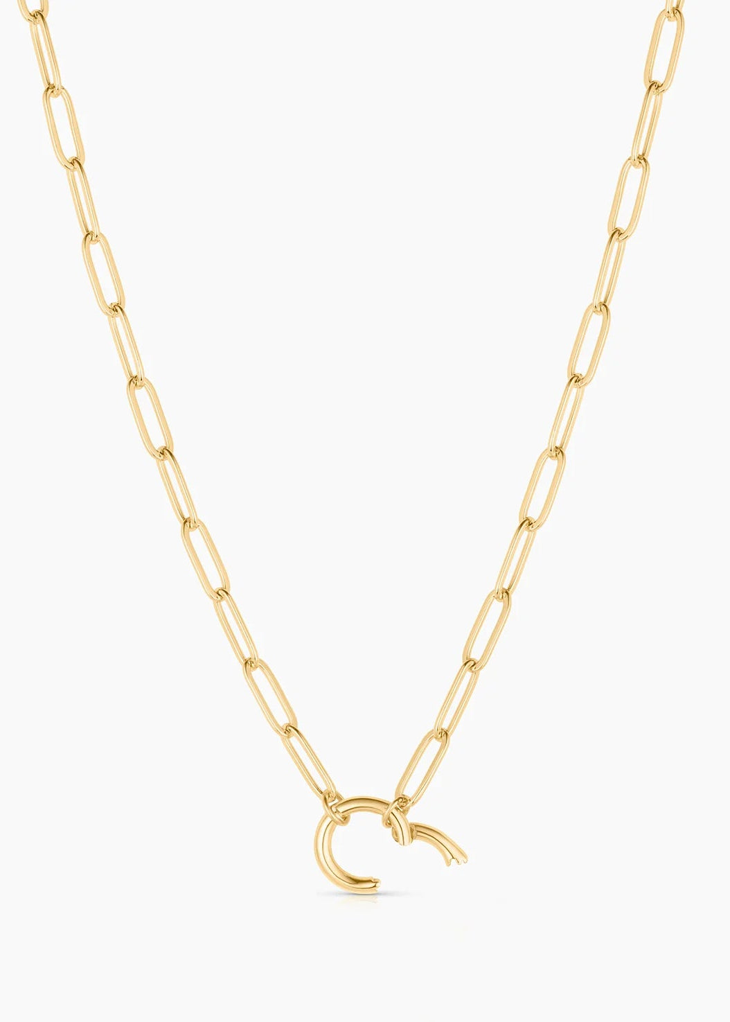 Finn Paperclip Charm Necklace 18"