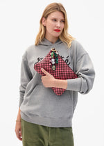 Clare V Flat Clutch Raisin/Petal Checker