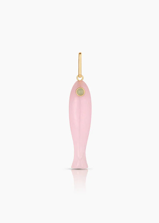 Fortuna Pink Jade Fish Charm