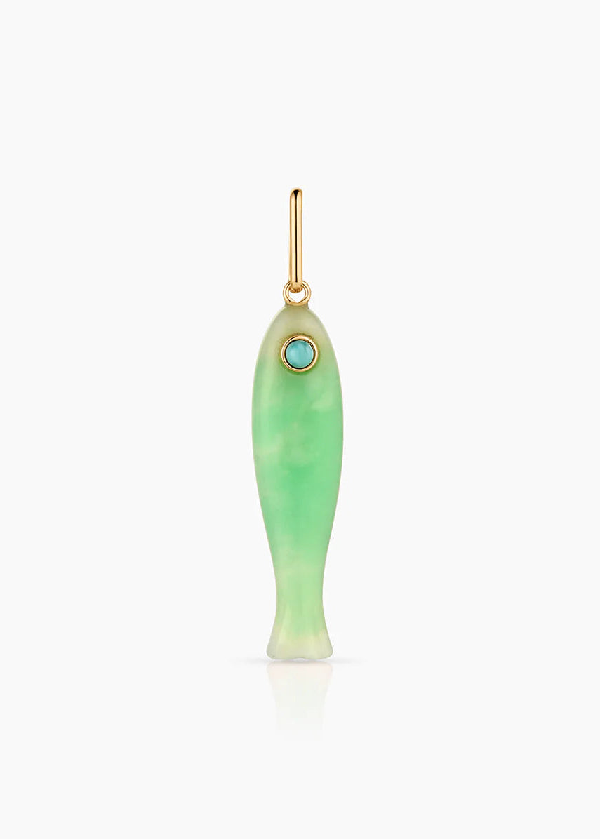 Fortuna Chrysoprase Fish Charm