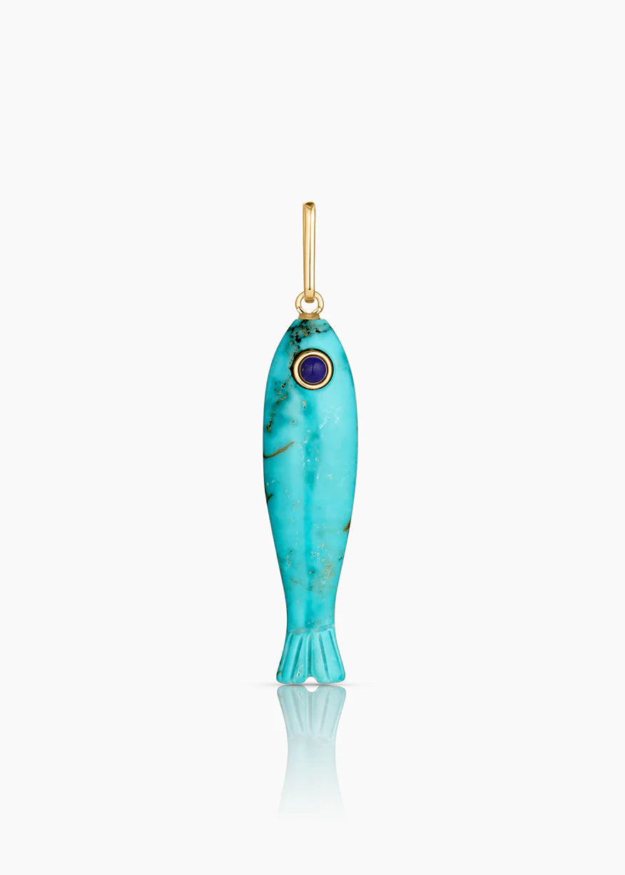 Fortuna Howlite Fish Charm
