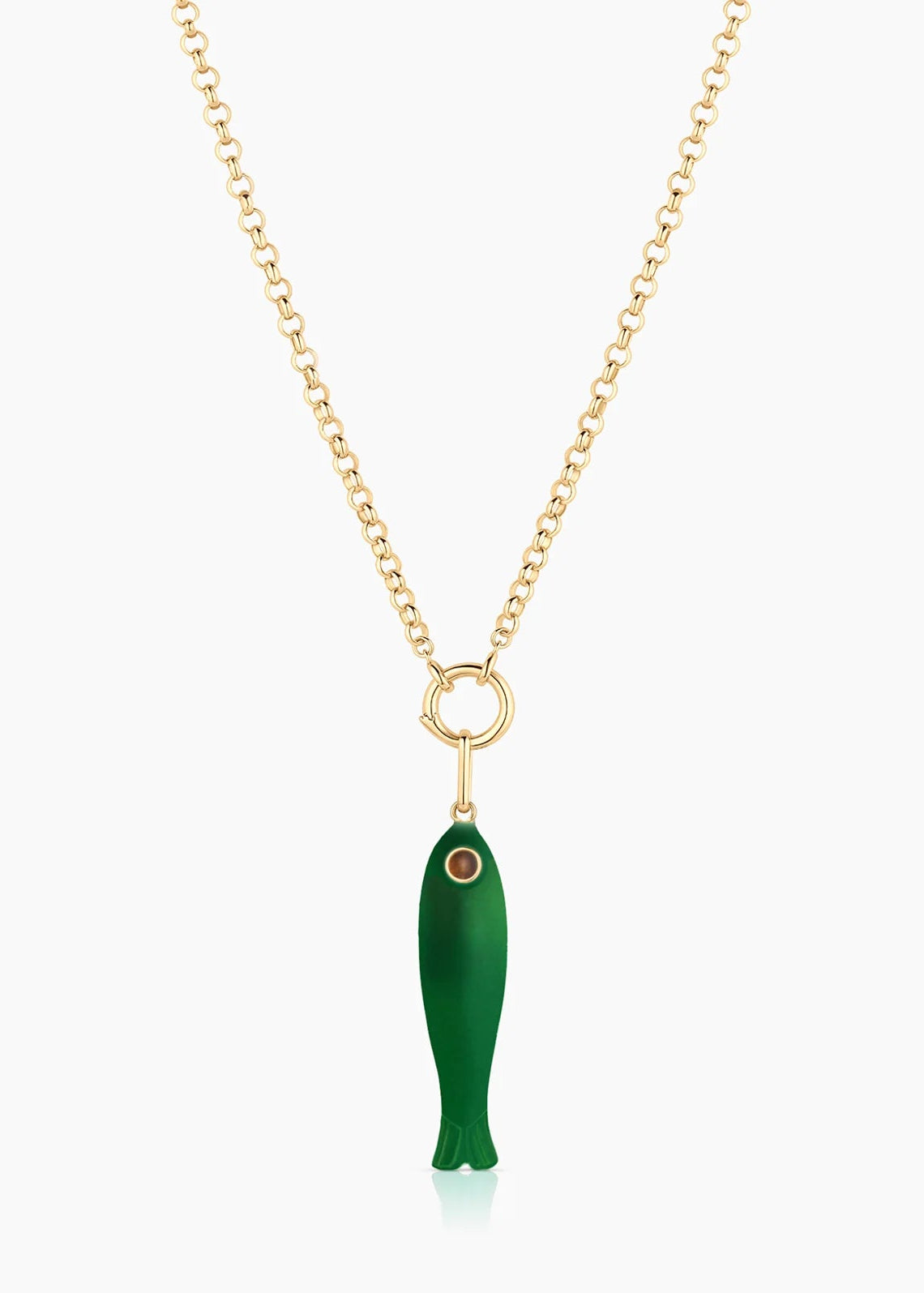 Fortuna Green Jade Fish Charm