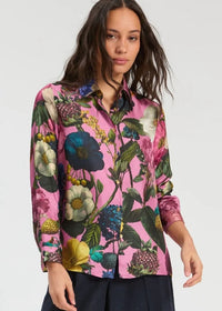 Vilagallo Floral Print Silk Blouse