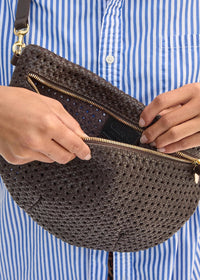 Clare V Grande Fanny Chocolate Rattan