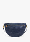 Clare V Grande Fanny Woven Checker Bleu Marine