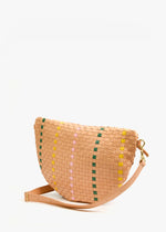 Clare V Grande Fanny Bisque Woven Checker w/ Stripe