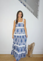 Halo Maxi Dress Navy Block Stripe