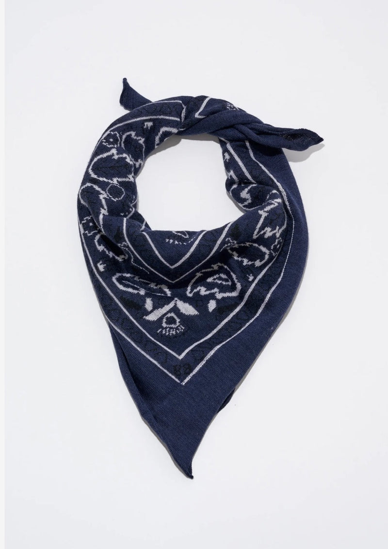 Navy Cashmere Bandana